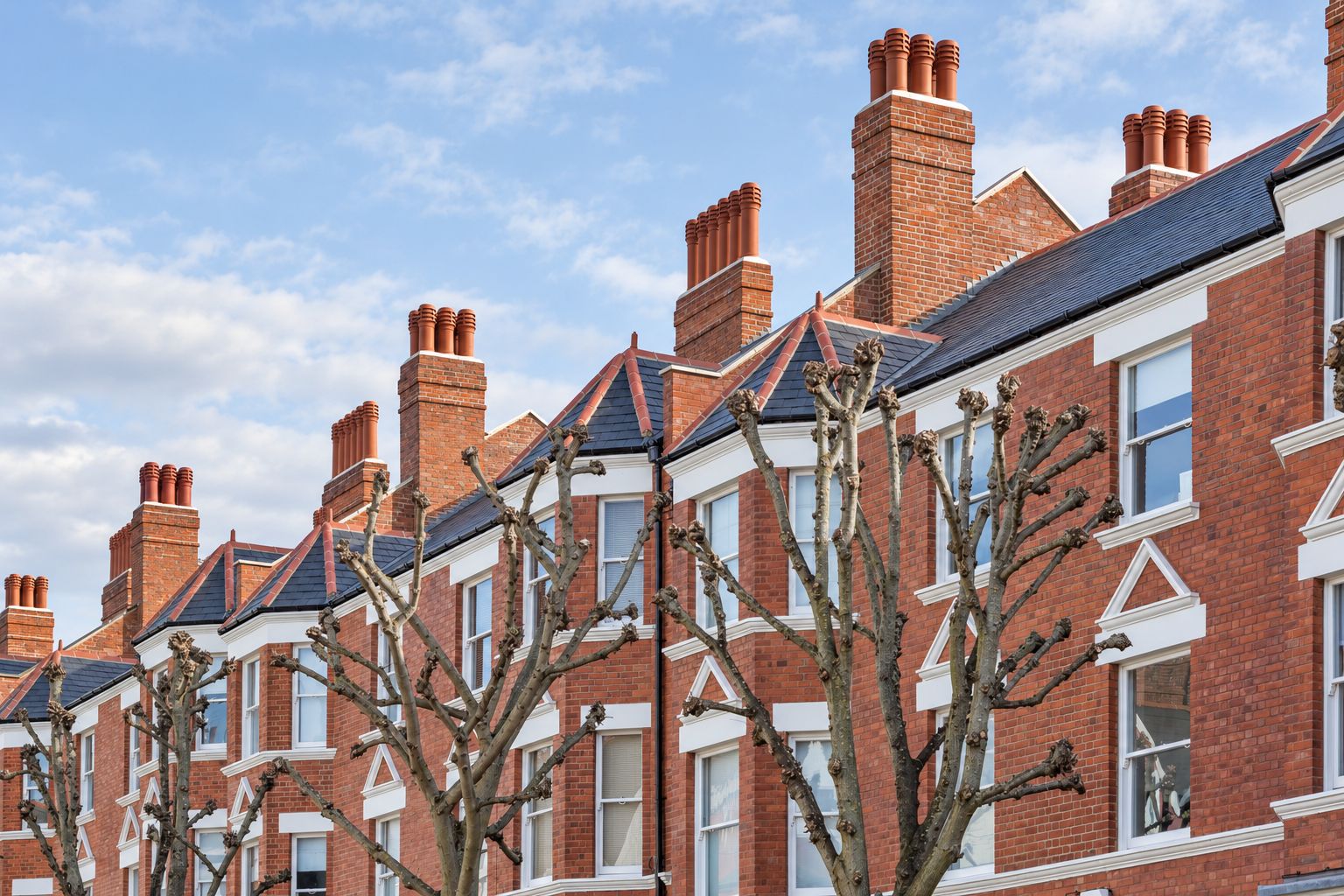 Illustrative redbrick terraced houses in West Hampstead